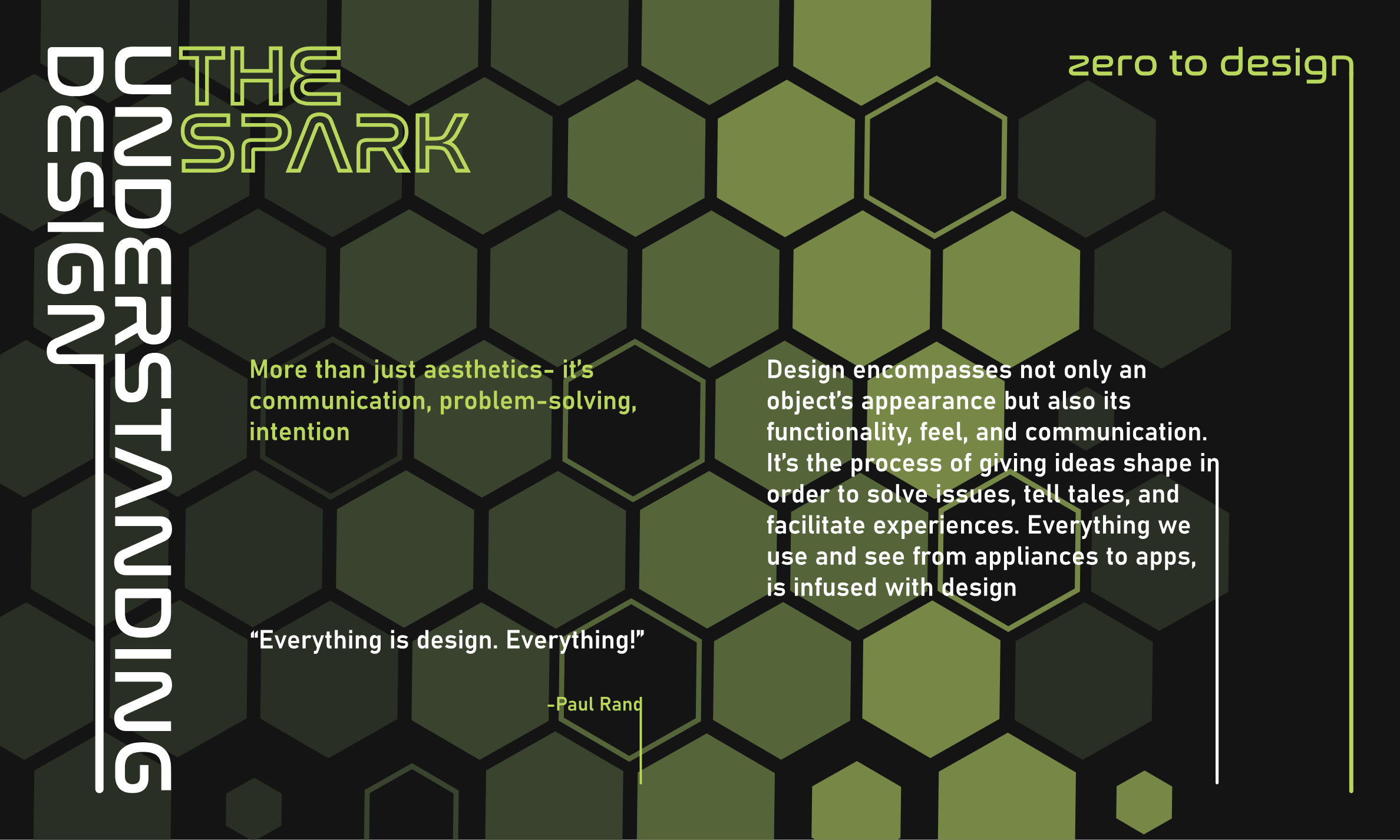 Understanding Design spread titled The Spark